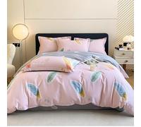 Hynyjxjy D,1.5m, Completo Letto Set Letto Semplice E Moderno Lenzuola in Morbido Cotone 4 Pezzi Letto in Un Sacco Copripiumino 100% Cotone Con Copripiumino, Lenzuola, Federe E Federe