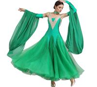 Hynyjxjy D,3XL, Abiti da Sala da Ballo con Bretelle per Donna Vestiti da Danza da Moderna con Schiena Scoperta Costumi da Spettacolo da Ballo per Valzer Abito da Ballo Flamenco con Strass