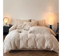 Hynyjxjy E,1.5m, Completo Letto Set Copripiumino Matrimoniale Set Letto Semplice E Accogliente 4 Pezzi Morbida Biancheria Da Letto in Cotone Con Copripiumino, Lenzuolo, Federe E Federe