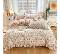 Hynyjxjy G,1.5m, Completo Letto Per Tutte Le Stagioni Reversibile in Morbido Cotone Elegante Set Copripiumino Per Bambine Set Letto in Sacco Con Copripiumino, Lenzuola, Federe E Federe