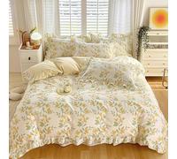 Hynyjxjy H,1.5m, Completo Letto Per Tutte Le Stagioni Reversibile in Morbido Cotone Elegante Set Copripiumino Per Bambine Set Letto in Sacco Con Copripiumino, Lenzuola, Federe E Federe
