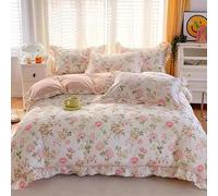 Hynyjxjy I,1.5m, Completo Letto Per Tutte Le Stagioni Reversibile in Morbido Cotone Elegante Set Copripiumino Per Bambine Set Letto in Sacco Con Copripiumino, Lenzuola, Federe E Federe