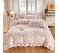 Hynyjxjy J,1.5m, Completo Letto Per Tutte Le Stagioni Reversibile in Morbido Cotone Elegante Set Copripiumino Per Bambine Set Letto in Sacco Con Copripiumino, Lenzuola, Federe E Federe
