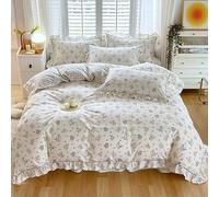 Hynyjxjy M,1.5m, Completo Letto Per Tutte Le Stagioni Reversibile in Morbido Cotone Elegante Set Copripiumino Per Bambine Set Letto in Sacco Con Copripiumino, Lenzuola, Federe E Federe