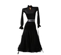 Hynyjxjy ,Nero,M, Abiti da Sala da Ballo A Maniche Lunghe per Donna Vestiti da Ballo per Competizioni di Valzer Completo da Tango da Elegante Costumi da Ballo da Moderni per Un Fantastico Swing