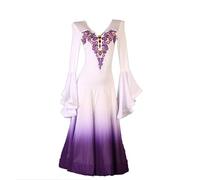 Hynyjxjy ,Viola, Abiti da Sala da Ballo da Ricamati da Donna Abito da Ballo da Gara per Valzer Sfumato Completo da Ballo da Standard Nazionale Vestito da Foxtrot per Un Fantastico Swing