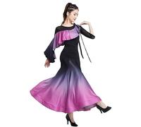 Hynyjxjy Viola,M, Abiti da Sala da Ballo da Sfumati Vestiti da Ballo Valzer con Scollo Rotondo per Donna Vestito da Ballo da Spettacolo per Salsa Abito da Ballo Tango per Un Fantastico Swing