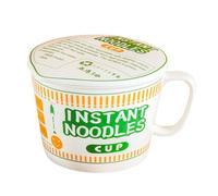 HYO&ZOY Ciotola in ceramica Noodles Ciotola in porcellana con coperchio Ramen Grande ciotola for zuppa con manico, regalo for gli amanti del ramen (Color : Green)