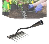 HYOBENRE Gardenia - Rastrello in ferro da 2,0, 5/6/7/8 denti, durevole e resistente all'usura, facile da allentare il terreno, adatto per diserbo, allentare il terreno, trapianto (7 denti)
