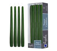 Hyoola - Candele Alte e coniche, Non profumate, in Cera di paraffina con stoppini in Cotone, paraffina, Hunter Green, 10 Pollici
