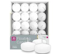 Hyoola Candele Galleggianti Premium - Candele Colorate Bianco - Set da 20 Candele Decorative - Durata Candele 3 Ore - 45 mm - Made in Europe