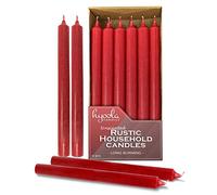 Hyoola Candele Lunghe 25 cm - Set Candele da 12 - Candele Alte Rosso - Candele Colorate Rustiche Senza Profumo - Candele Lunga Durata