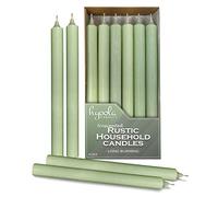 Hyoola Candele Lunghe 25 cm - Set Candele da 12 - Candele Alte Verde chiaro - Candele Colorate Rustiche Senza Profumo - Candele Lunga Durata