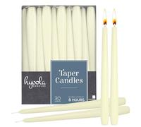 Hyoola Candele Lunghe a Cono 25 cm - Candele Coniche Senza Profumo Antigoccia - Candele Colorate Avorio - Candele Lunga Durata 8 ore - Set Candele Affusolate da 30