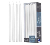 Hyoola Candele Lunghe a Cono 25 cm - Coniche Senza Profumo Antigoccia - Bianche - Lunga Durata 8 Ore - Set Affusolate da 12