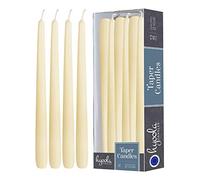 Hyoola Candele Lunghe a Cono 35 cm - Candele Coniche Senza Profumo Antigoccia - Candele Colorate Bianco Lana - Candele Lunga Durata 12 ore - Set Candele Affusolate da 12