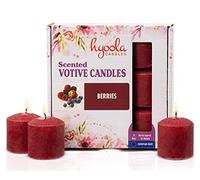 Hyoola Candele Profumate Votive - Candele Profumate Piccole Piccole Frutti di Bosco - Durata Candela Votiva 12 ore - Set Candele Profumate da 9 - Made in EU