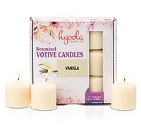 Hyoola Candele Profumate Votive - Candele Profumate Piccole Vaniglia - Durata Candela Votiva 12 ore - Set Candele Profumate da 9 - Made in EU