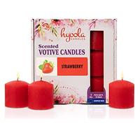 Hyoola Candele Profumate Votive Piccole Fragola - Durata 12 Ore - Set da 9 - Made in EU