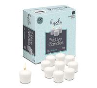 Hyoola Candele Votive - Durata Candela 10 Ore - Candele Votive Non Profumate - Set da 100 Candele Bianche - Made in Europe