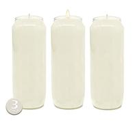 Hyoola Ceri Votivi in Cera Vegetale - Durata 7 Giorni, Pacco da 1-18 Cm - Candele Votive a Colonna in Vasetto per Uso Religioso, Commemorativo, Decorazione di Feste, Veglie ed Emergenze