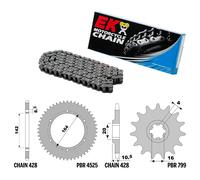 HYOSUNG GT 125 2010-2012 catena corona pignone kit 428 PBR EK2948