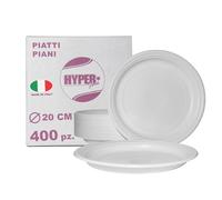 Hyper Form - 400 Piatti Piani di Plastica Riutilizzabile Rigida, Lavabili 20 Cicli in Lavastoviglie