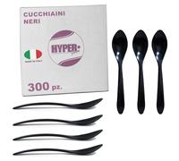 HYPER form -Cucchiaini in Plastica Nera, Riutilizzabili Confezione da 1 KG (circa 300 pezzi)