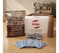 HYPER form Kit 750 Accessori Caffè Completo - 250 Bicchierini Carta Biodegradabili 75 ml + 250 Palettine in Legno Monouso + 250 Bustine di Zucchero