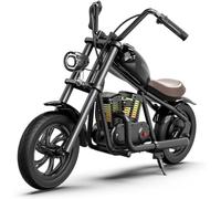 HYPER GOGO Challenger 12 PLUS - Motocicletta Elettrica per Bambini, 3 Velocità Fino a 16KM/H, 12" Pneumatici, Luci LED Colorate, Autonomia Lunga 16KM, Regalo Perfetto per Bambini e Adolescenti (Nero)