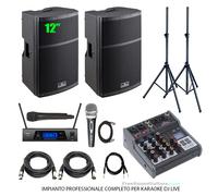 HYPER TOP 12A Impianto Audio 2000 WATT karaoke DJ Live lettore MP3 BT Effetto
