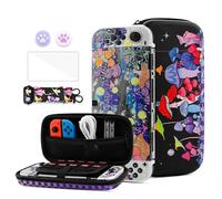 HYPERCASE Custodia per il trasporto con interruttore OLED a forma di fungo, borsa portatile per accessori da viaggio con interruttore glitterato OLED, copertura protettiva, tracolla, pellicola