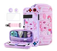 HYPERCASE Kit di custodia per interruttore a forma di gatto per accessori NS, con custodia portatile da viaggio, custodia protettiva morbida per interruttore, pellicola protettiva per schermo HD