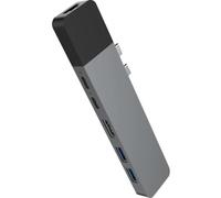 HyperDrive Hub USB-C, 6-in-2 Adattatore Duo in Alluminio con Gigabit Ethernet, Alimentatore da 100W, 40 Gbit/s USBC, 2 USB-A 3.0, 4K-HDMI, Adattatore Thunderbolt 3 per MacBook Pro 2020 2019, Grigio
