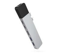 HyperDrive USB C MacBook Pro Hub 8-in-2 Sanho Type C MacBook Pro Hub con porta HDMI Mini Diaplay Thunderbolt 3 USB-C 3.1 Power Delivery SD/MicroSD-Kartenleser per MacBook Pro e Air 13 "15" Sliver