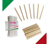 HYPERFORM - 2000 Palettine Caffe' in Legno di Bambu', Incartate Singolarmente in "40" Mazzette da 50 Pezzi. Monouso biodegradabili e Sostenibili.