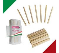 HYPERFORM - 600 Palettine Caffe' in Legno di Bambu', Incartate Singolarmente in "12" Mazzette da 50 Pezzi. Monouso biodegradabili e Sostenibili.