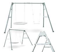 HyperMotion Altalena da Giardino per Bambini - Struttura in Acciaio con Telaio Robusto 310x189cm, Resistente agli Agenti Atmosferici, Carico 200kg, Per 3 Persone