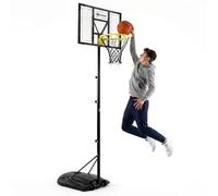 HyperMotion Canestro da basket in acciaio, nero e giallo, 82 x 130 x 310 cm, per uso esterno, regolabile in altezza 160-260 cm, autoportante, per bambini e ragazzi