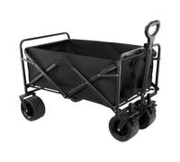 Hypermotion Carrello Spiaggia Pieghevole 80l, Carrellino con Ruote Portatutto Girevoli a 360°, Carrello da Giardino 80kg, Chiusura Rapida, Carretto Spiaggia, Resistente agli Agenti Atmosferici