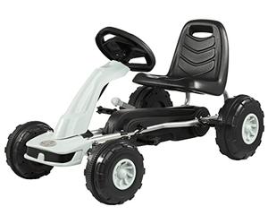 HyperMotion Go-Kart a Pedali CHESTER - Auto per Bambini 3-5 Anni con 2 Modalità di Guida, Doppio Freno e Schienale - Veicolo Sicuro con Copertura Trasmissione, Peso Max 30kg, Grigio