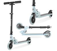 HyperMotion Monopattino Bambini 3-8 Anni, Modello WILLY a 2 Ruote, Manubrio Regolabile e Pieghevole, Pedana Antiscivolo, Ruote in Gomma, Portata 40 kg, Nero/Blu
