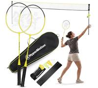 HyperMotion Set per Badminton con rete e fodera, 2 racchette e 3 alette, 66 × 20 cm, plastica