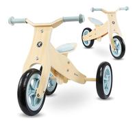HyperMotion Triciclo in Legno 2 in 1 Percy per Bambini 18+ Mesi - Bicicletta con Sedile Regolabile per Ragazzi e Ragazze, Ideale dai 2 Anni, Colore Blu