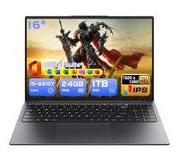 HYPERSTRIX Winds 11 Pro - Computer portatile i5, 16", 24 GB di RAM, SSD da 1 TB, MS Office, 1920 x 1200 FHD 16:10, con BT5.0 Wi-Fi, 3 porte USB A, HDMI, RJ45, tastiera retroilluminata (RAM da 24 GB