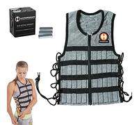 HYPERWEAR Hyper Vest PRO - Gilet zavorrato unisex, tessuto elasticizzato traspirante, sottile e regolabile, pre-caricato con pesi in acciaio più piccoli per gilet zavorrati (4,5 kg, M), nero/argento