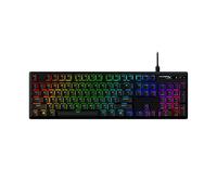 HyperX Alloy Origins PBT, Tastiera Meccanica da Gaming Cablata, Illuminazione RGB, Telaio in Alluminio, 80 Milioni di Pressioni, Copritasti presenti, 3 Dispositivi Collegabili, Layout Inglese, Nera