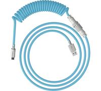 HyperX Cavo a Spirale USB-C, Connessione a Sgancio Rapido, Design a Doppia Guaina, Compatibile con Tastiere USB-C, Verde Azzurro-Bianco