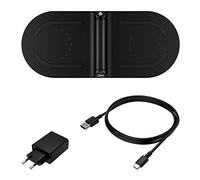 HyperX ChargePlay Base, Caricabatterie senza filo, Certificato Qi, Indicatori LED individuali, Adattatore CA da parete, Compatibile con dispositivi abilitati Qi, Spina alimentazione europea (EU), Nero