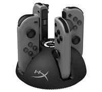 HyperX ChargePlay Quad, Caricabatterie per Joy-Con, Ricarica veloce e simultaneamente fino a 4 controller in 3,5 ore, Indicatore LED di carica, Cavo USB, Compatibile con Nintendo Switch, Nero